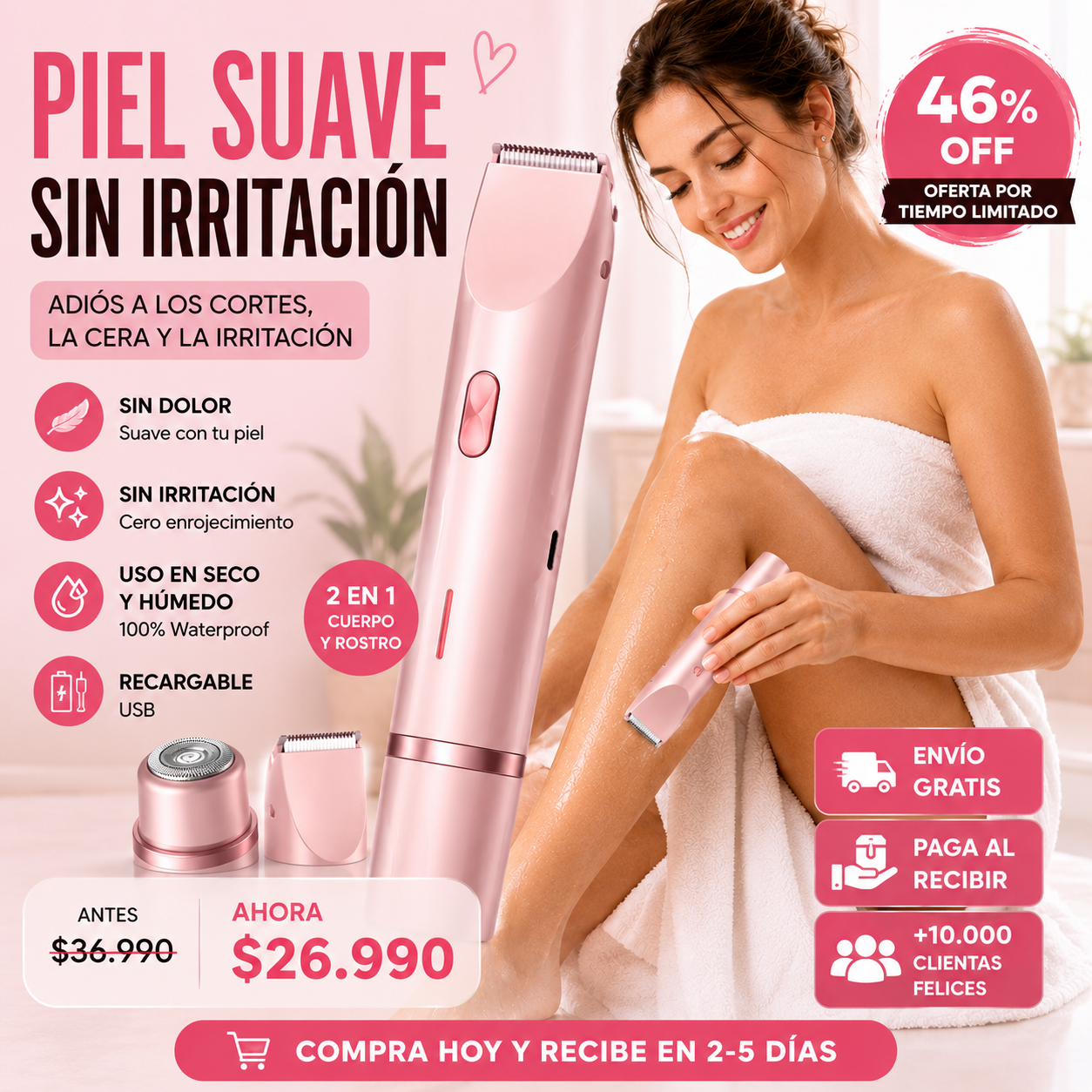 Rasuradora femenina - Adiós pelitos…