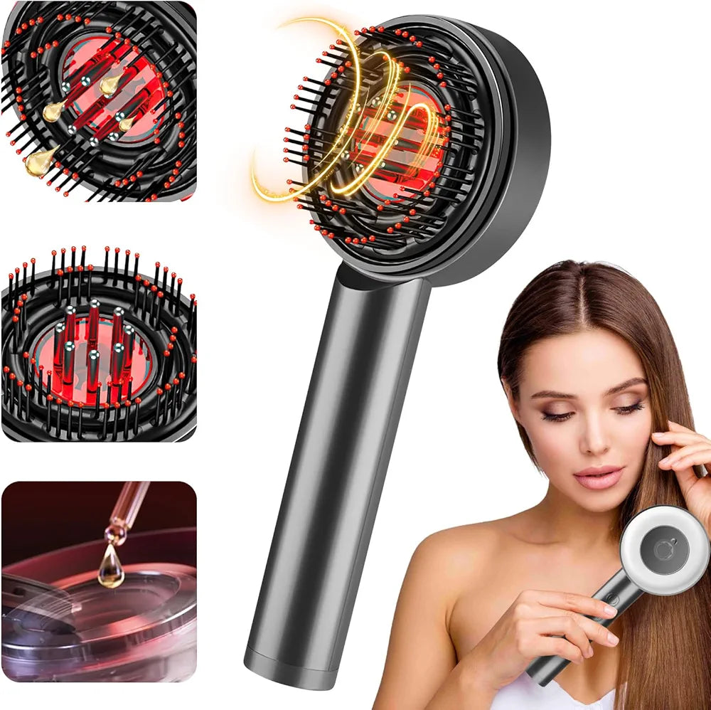 Masajeador capilar con luz roja.