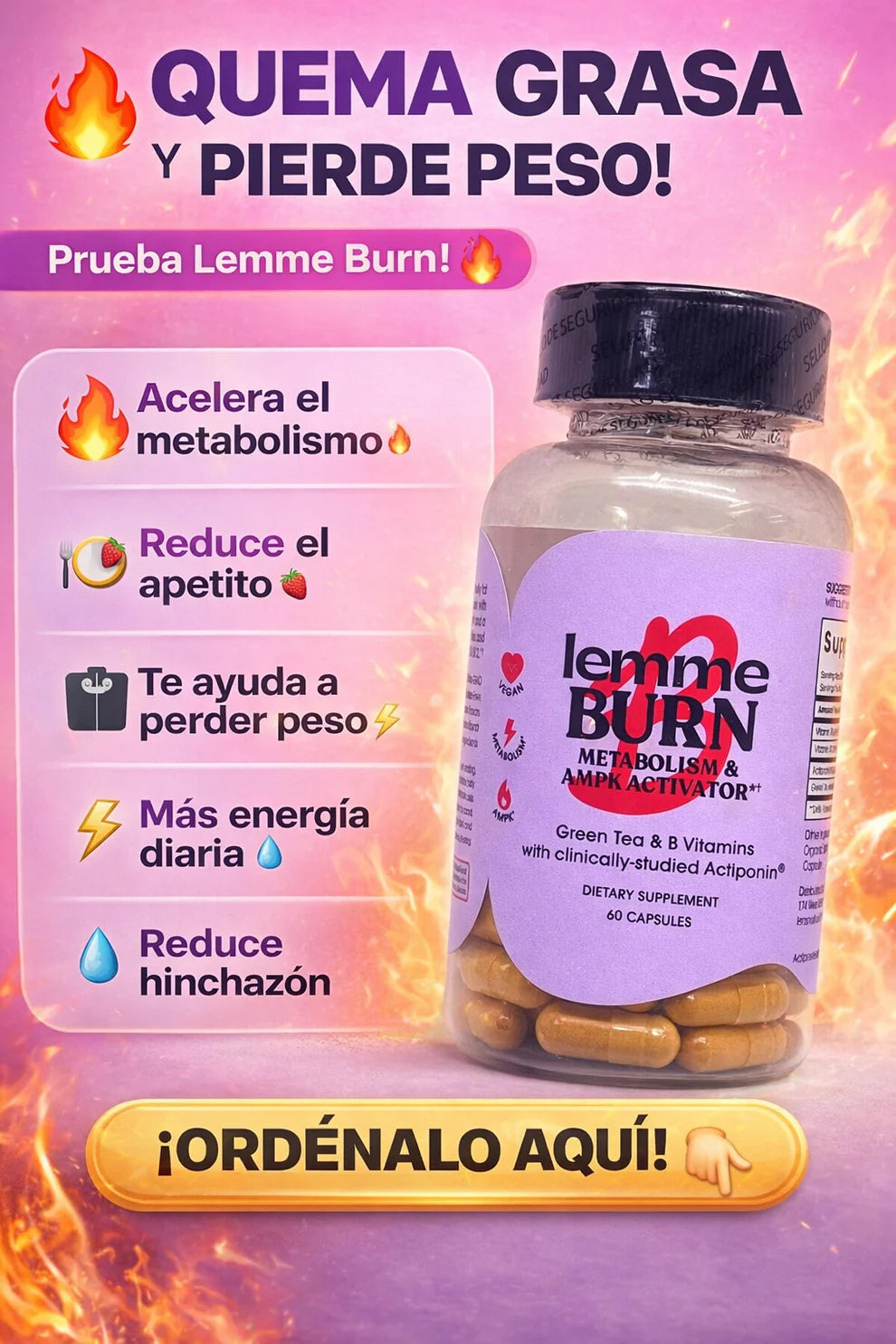 LemmeBurn ! Acelera metabolismo y reduce grasa abdominal