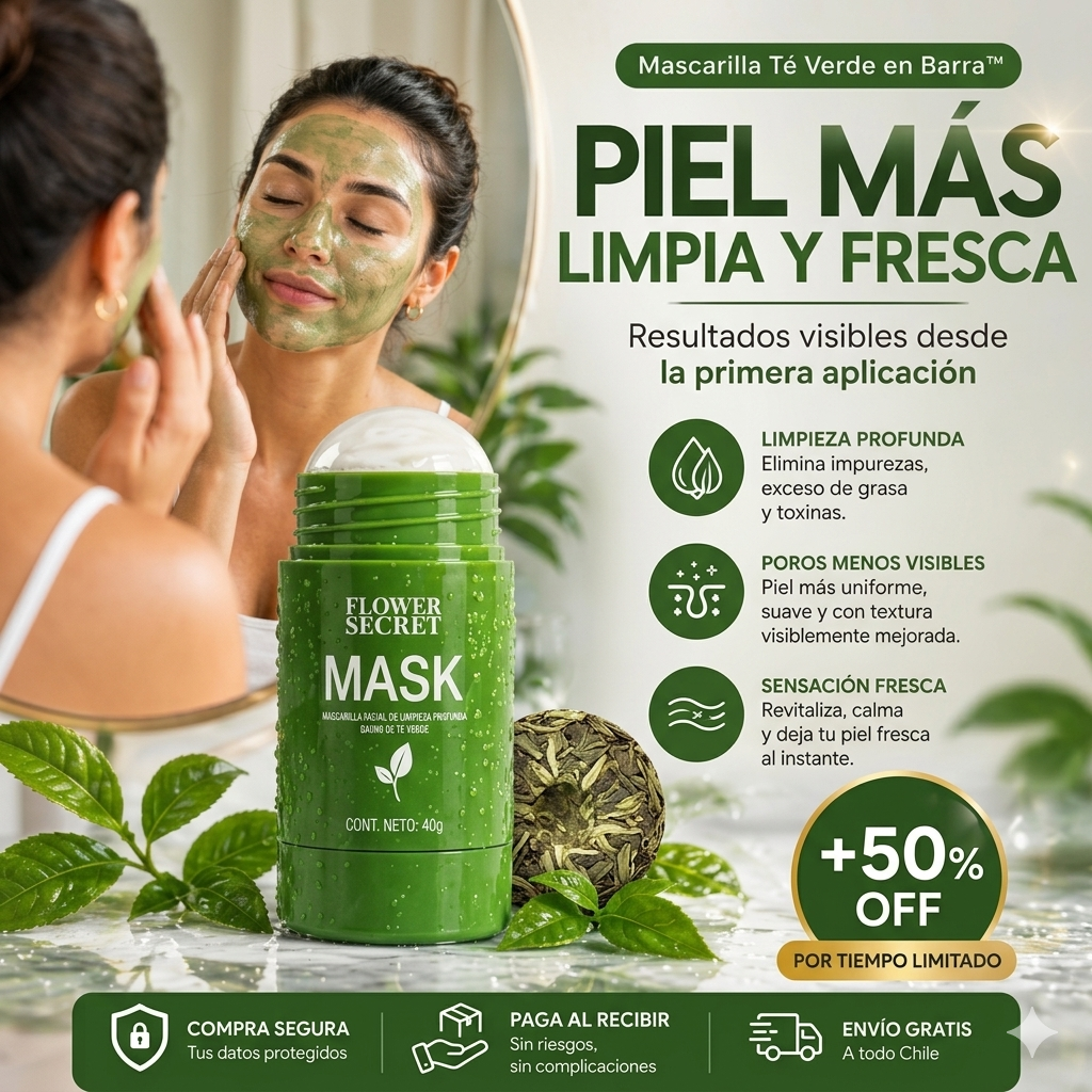 MASCARILLA DE TÉ VERDE EN BARRA🌿